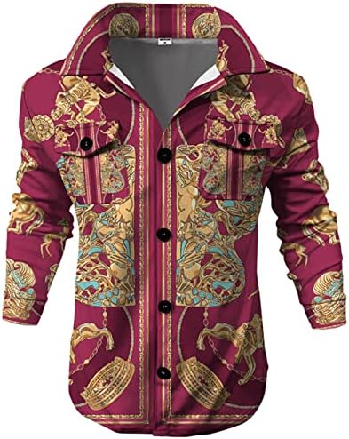Wcjlha Работен капут за мажи, гроздобер џебно палто копче за лаптоп, кардиган печатење на темперамент удобно плус големина нова јакна