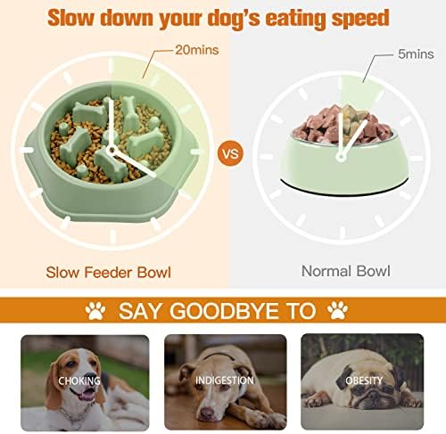 Upsky бавен фидер кучиња сад анти-кревање побавно хранење кучиња загатка сад, интерактивна подуена стоп кучиња храна садови за садови