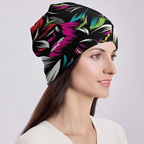 Бајкутуан Апстрактни Цветни Неонски Печатени Шапки За Мажи Жени Со Дизајни Капа На Черепот