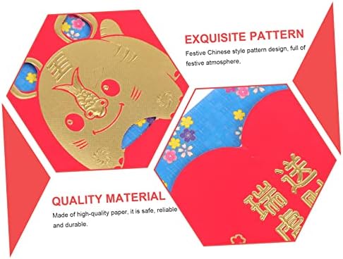 БЕСТОЈАРД 12 парчиња 2022 2022 Година Година На Тигар Црвен Пакет Картички За Подароци Пликови Хороскопски Подароци Кинески Црвени