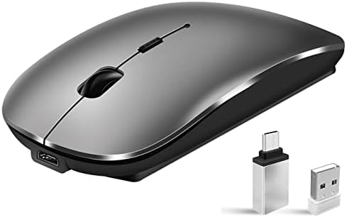Vxeei Безжичен Глушец за Лаптоп, Bluetooth Глушец За MacBook Pro/Air/Mac/iPad/Chromebook/Компјутер-Rechargeale Двоен Режим Тивок Безжичен Глушец