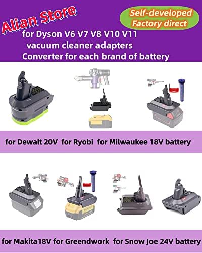ЗАМЕНА НА MAKBOS За Dyson V7V8 Вакуумска Батерија, V7V8 Адаптер ЗА Батерии ЗА Dewalt 20v60v Батерија, За Dyson V7V8 Серија V7V8 Апсолутна V7V8