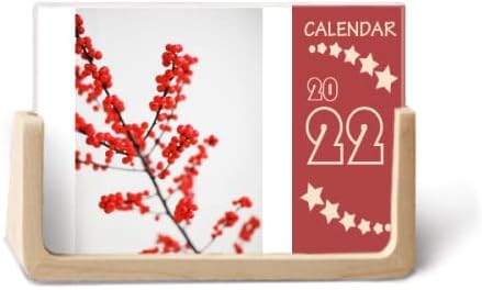 Умерена Црвена Гранка Слика Фотографија 2022 Биро Календар Планер 12 Месец