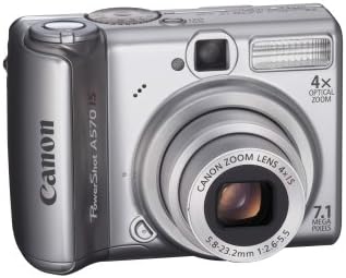 Канон PowerShot A570IS 7.1MP дигитална камера со стабилизиран зум на 4x оптичка слика
