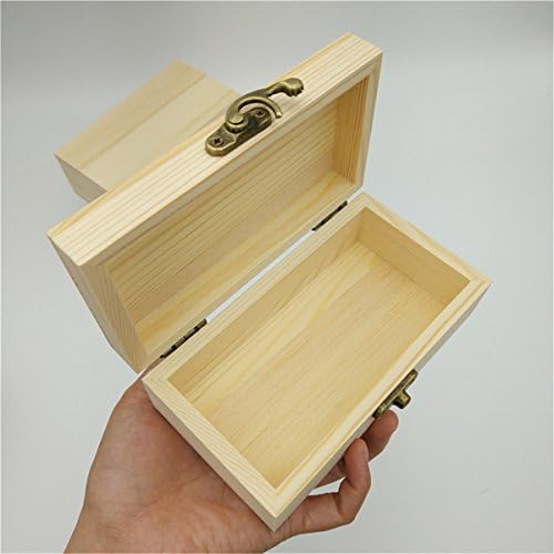 Дрвена Кутија За Складирање Природна Дрвена Кутија За Пакување Со Капак и кутија За Накит Кутија За Заклучување Свадбен Подарок