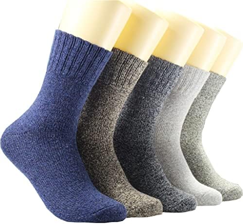 BBSJ 5 парови машки зимски топли чорапи поставени пакувања цврста боја harajuku ретро густ кашмир чорап
