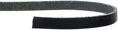 Cleverdelights црна 3/8 кожна лента - 7 стапки - 9,5 мм оригинална кожа лента