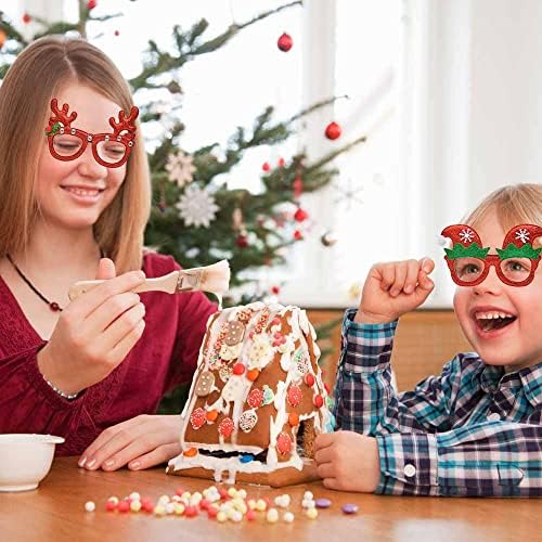 Jepleyx Божиќни очила поставени 14 парчиња очила за забави сјајни празници за празници за декорација за забави фаворизираат фото