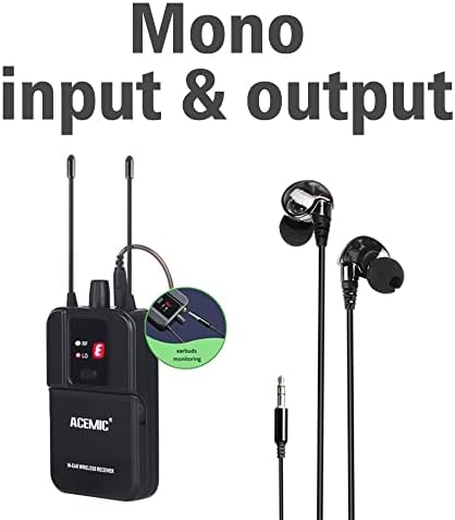 Mamkoes 4 канали EM-D04 Безжичен во монитор на уво Систем UHF 16 фреквенциски точки Професионална IEM со Tranmiter и 4 мониторинг на увото приемник