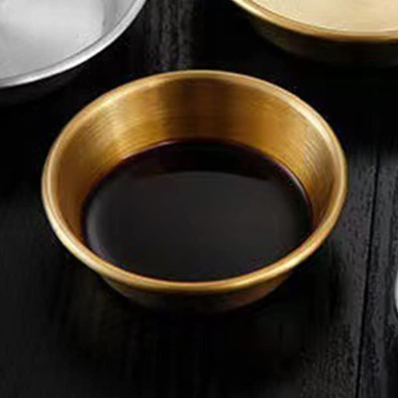 Jinjiasuyisu 2pcs Не'рѓосувачки челик садови сос натопени чинии зачинети садови сос чинија од не'рѓосувачки челик златни садови за натопи
