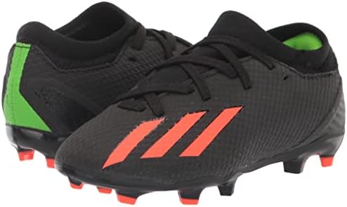 Adidas x Speedportal.3 Цврсто земја фудбалски чевли, црна/соларна црвена/соларна зелена боја, 2 американски унисекс мало дете