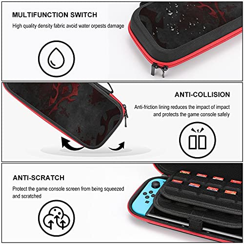 W-ORLD W-ARCRAFT HORDE TAG, SWITCH TARWART CASE CASE за Switch Lite Console и додатоци, Shell Protective Cover Organizer Cags Cags со 10 картички за игри џеб