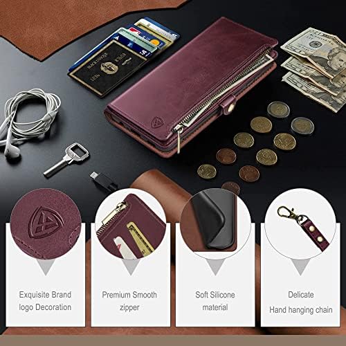 XcaseBar За samsung Galaxy S22 ултра паричник случај со Патент xcasebar за блокирање На Rfid, Држач За Кредитни Картички, Flip Фолио Книга