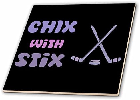 3dRose Симпатична Смешни Чикс Со Stix Хокеј На Мраз Играч За Хокеј На Мраз Спортски Игра На Зборови-Плочки