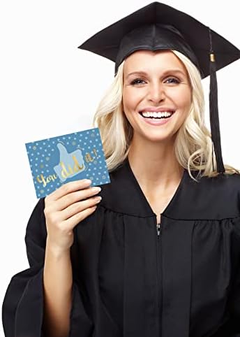 ФЕНСИ Земјиште Златна Фолија Картички За Дипломирање 24пакувајте Честитки Оценки Честитки Со Пликови Белешки На Вработените