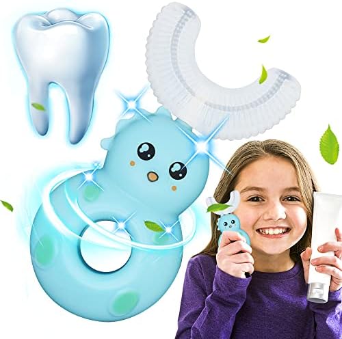 Детска четка за заби во облик на облик, симпатична цртана филм -Дизајн на цела уста за чистење на заби, четка за заби со храна со мека