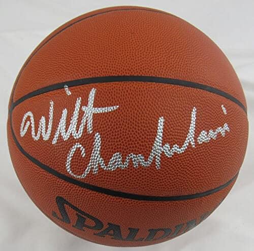 Wilt Chamberlain потпиша авто -автограм Вилсон НБА кошарка w/Авто одделение 10 JS - Автограмирани кошарка