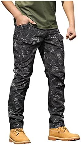 Машки карго панталони, машки обични товарни панталони Флекс Армија Камо воени панталони се протегаат товарни лесни борбени пешачки пешачки