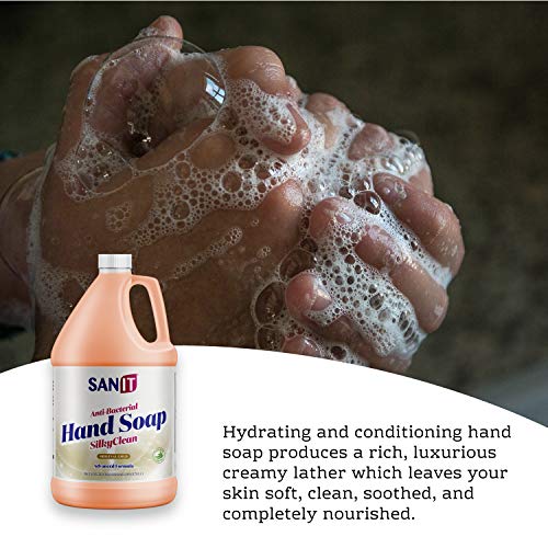 Санит свилен чист антибактериски течен гел рачен сапун полнење - Напредна формула со кокосово масло и алое вера - сите природни навлажнувачки миење на рацете - напр?