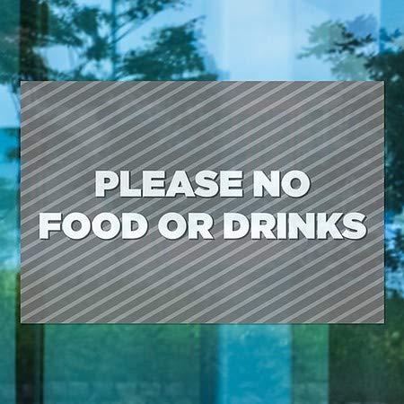 CGSignLab | Ве Молиме Без Храна Или Пијалоци-Ленти Сива Прозорец Прицврстување | 18x12