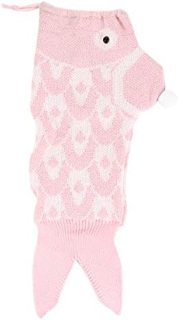 Амосфун 1 парчиња Божиќни Чорапи Божиќна Чорапа Торба За Подароци Плетење Сирена Декоративен Чорап Божиќни Материјали