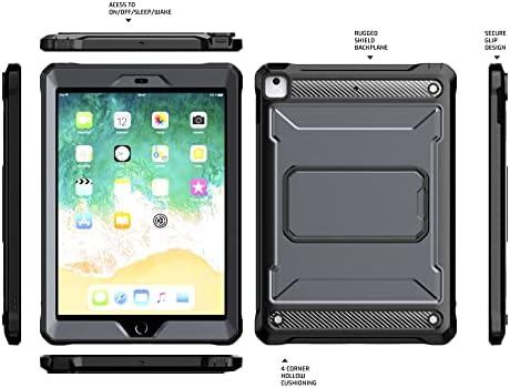 Таблет заштитен случај случај компатибилен со нов iPad 9.7 -ловна должност солиден заштитен обвивка за заштита на куќиште-360 ° Заштита
