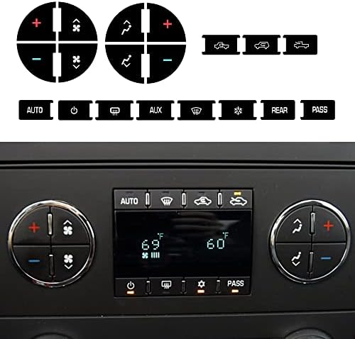 Копче за копче за контрола на јачината на звукот со налепници со налепници за налепници на AC Dash за избрани GM возила за 07-14 Chevrolet