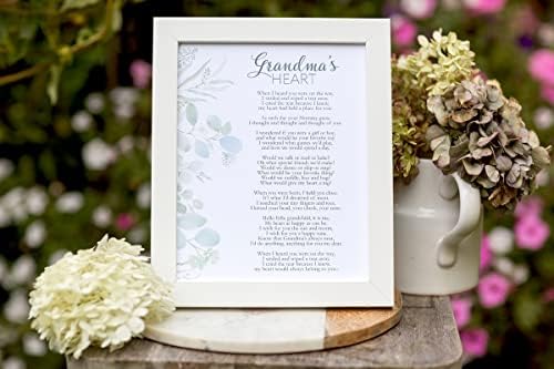 Рамка за поема на срцето на баба со уникатен подарок за комплет за букви за чувари на или од возбудена нова баба за да ја искаже својата loveубов