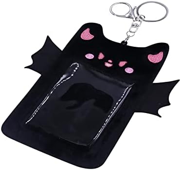 ZGMYC симпатичен кадифен KPOP Фото -картичка држач со клуч за клучеви, животни со цртани филмови крилја со фото ракав за банкарски држач