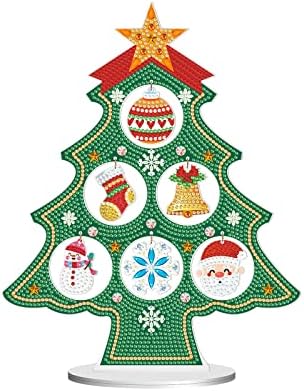 Lusandy DIY 5D двострана новогодишна елка дијамантски украси за сликање комплети Божиќно топка bellвонче дијамантски уметнички украси специјални