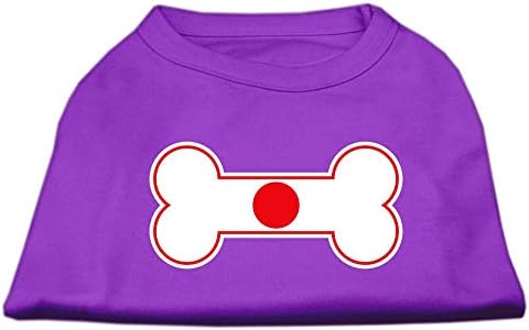 Коска во облик на јапонска знаме Дизајн за печатење кучиња кошула Виолетова с
