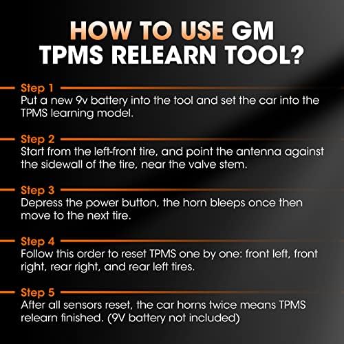Отофокс TPMS Relern алатка за Ford GM 315/433 MHz Сензор за гуми TPMS Reset Tool Tood The Tire Monitor Monitor Monitor System Activation, 2 во 1 Алатка за ресетирање на активирање за F150/FOCUS/LINCOLN/BUIKE/CADILLAC возило