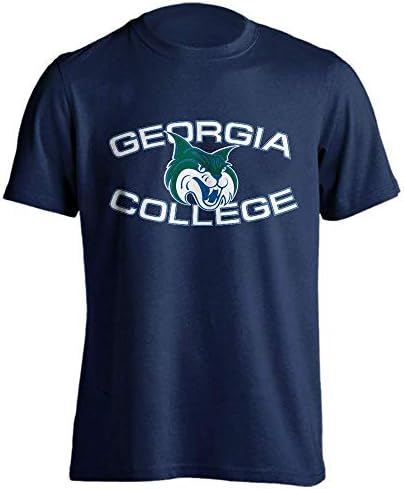 Georgiaорџија колеџ GCSU Bobcats Arch Mascot Logo Short Sneave Mairt…