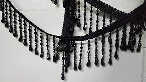 Плетенка висечки мониста, црна боја, ласкави исечоци од ткаенина со раб од лента за обложување на лента за занаетчиска чипка за занаетчиска чипка за декорација на т