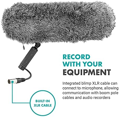 Movo Shotgun Blimp Microphone Bundle - моќен XLR микрофон за камера - видео микрофон за додатоци за камера DSLR - Shotgun Mic Grig