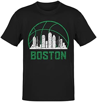 Обожавателите на Бостон Скајлин кошарка дрес Гроздобер ретро -бетаун стил класичен дри -моќ Унисекс Енсекс кошула за возрасни