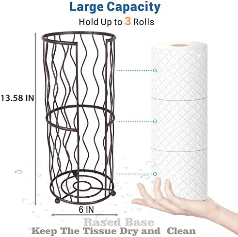Мегиер Модерен Метал Самостоен Држач За Ролна Тоалетна Хартија Држач И Диспензер со Складирање за 3 Ролни Резервно Тоалетно Ткиво