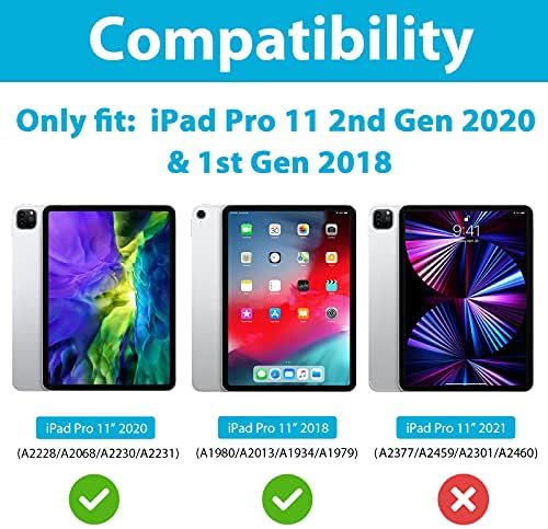 ProCase iPad Pro 11 Солиден Случај 2 Gen 2020 &засилувач; 2018 Со Вграден Заштитник На Екранот, Тешка Заштитна Футрола Отпорна На Удари