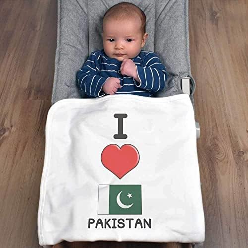 Азиеда „Јас го сакам Пакистан“ памучно бебе ќебе / шал