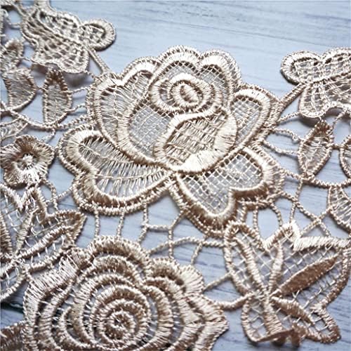 Pdgjg извезена наметка апликации чипка ткаенина тримки јака мрежа шива на закрпи за фустан за декорација на венчавки DIY