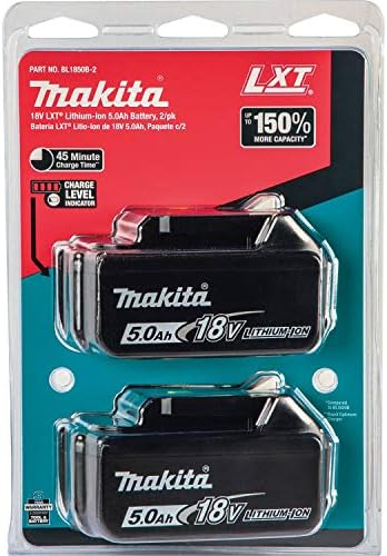 Makita BL1850B-2 18V LXT LITHIUM-ION 5.0AH батерија, 2/PK, црна