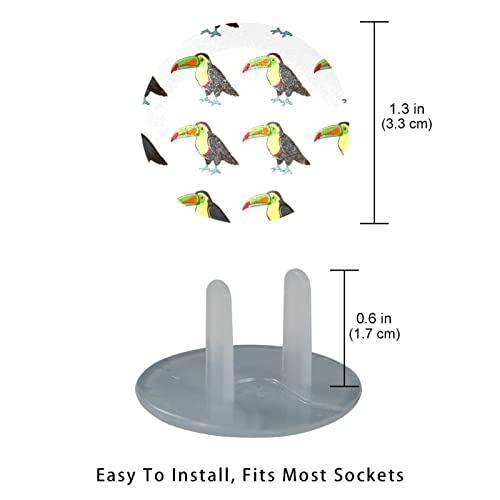 Обвивки на приклучокот за излез 24 пакувања, непречен симпатичен заштитник на приклучокот Toucan, пластични приклучоци со 2-погрозени