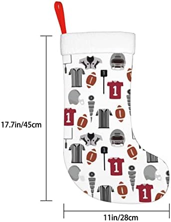 Аугенстер Божиќни чорапи Фудбалски колеџ спортски фан двостран камин што виси чорапи