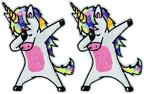 PatchClub Dabbing Unicorn Patch Iron on - Sew on - dab unicorn | Вметнат седиште | Танцување симпатична апликација за еднорог