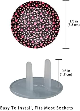 Електричен излез опфаќа 12 пакувања, пластичните приклучоци опфаќаат безбедносни капаци за заштитник на штекерот - Симпатична шема на розово миленичиња шепа