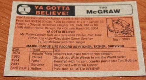 Ретки затегнати МекГрав, мора да верувам во бејзбол картичка Филис Метс 1975 Стил на Топс - Плабни бејзбол картички