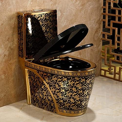 Златен керамички тоалет домаќинство луксузно тивко удобно седиште висина издолжена двојна светлина Едно парче тоалетот Европски стил испуштено
