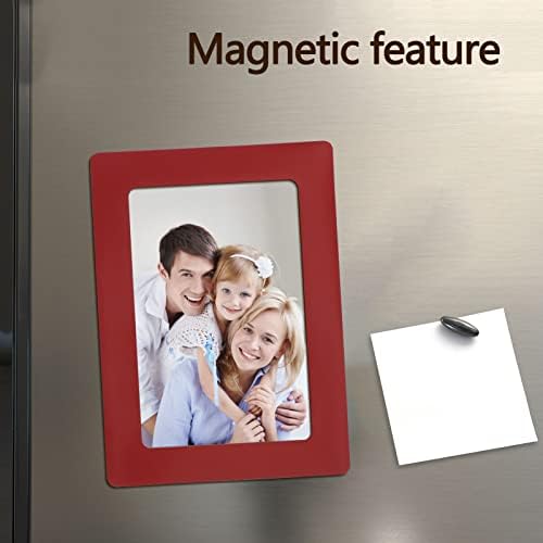 Рамка за фотографии со стоки, 5 пакувани шарени рамки за магнетни слики за фрижидер, шкафче и канцелариски кабинет магнетна рамка Споделете