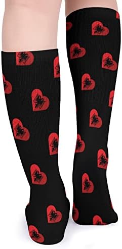 Албанија рамно срце знаме Унисекс чорапи со дишење цевки атлетски чорапи за секојдневен спорт