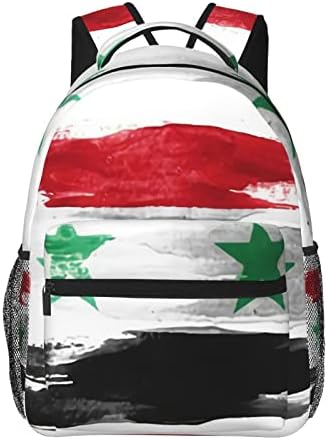 Сирија Flag3 Травел лаптоп ранец Womenенски Bookbag Bookbag School School Bandpace for Girls Advication College Rankpack се вклопува